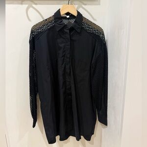 DylanLex Black Mesh Detail Top